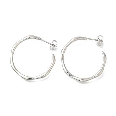 304 Stainless Steel Ring Stud Earrings for Women