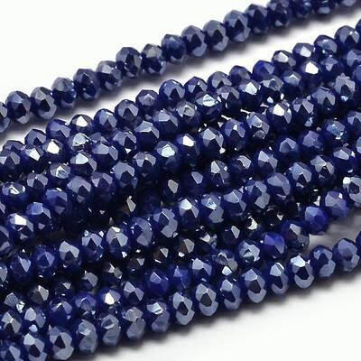 Faceted Rondelle Full Rainbow Plated Electroplate Glass Beads Strands