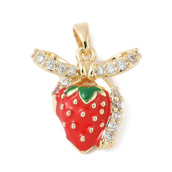 Brass Micro Pave Cubic Zirconia Enamel Pendants