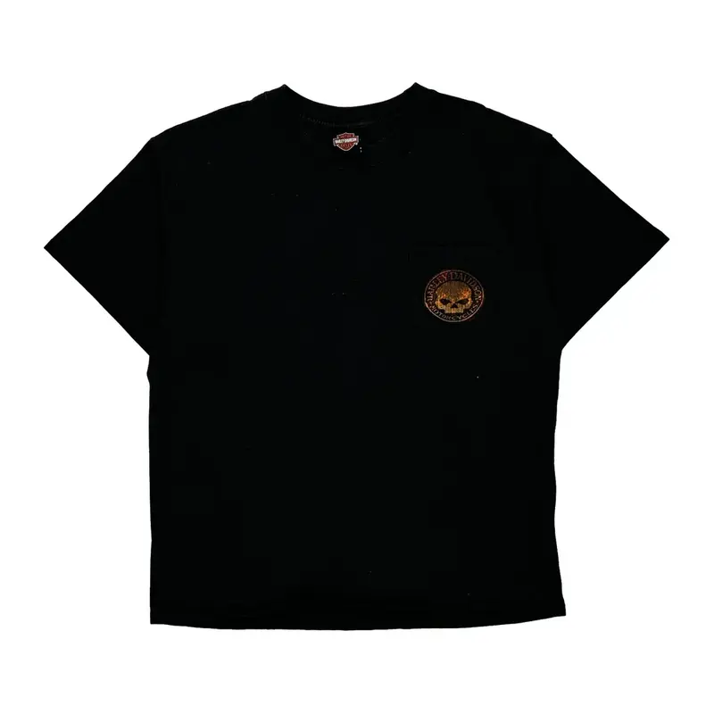 Harley Davidson Graphic T-Shirt - XL Black Cotton