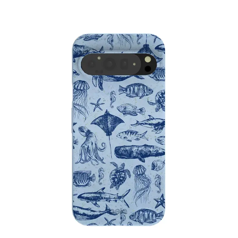 Powder Blue Marine Life Google Pixel 9 Pro XL Case