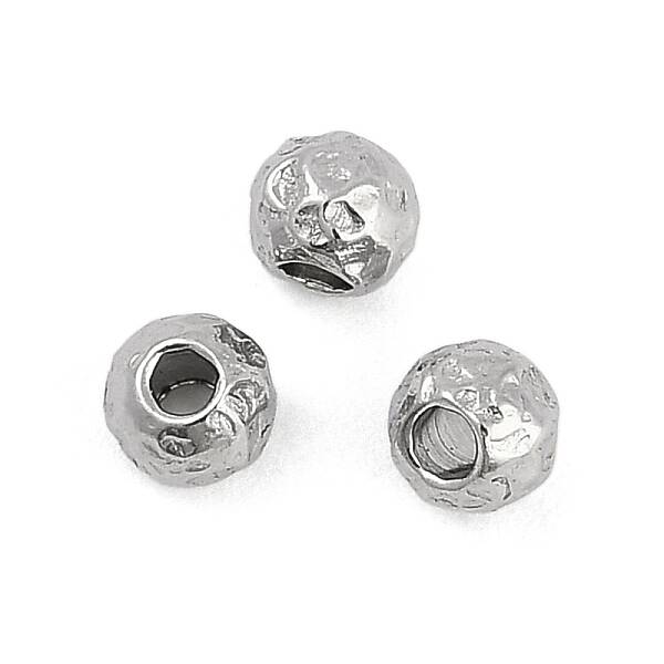 Anti-Tarnish Textured 316 Surgical Stainless Steel Beads