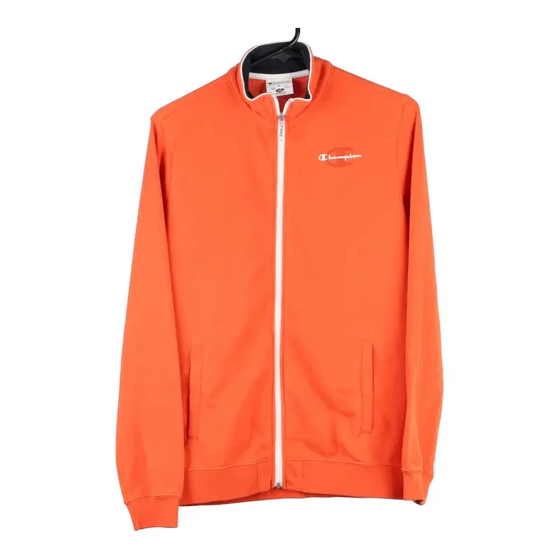 Age 13-14 Champion Zip Up - XL Orange Cotton Blend