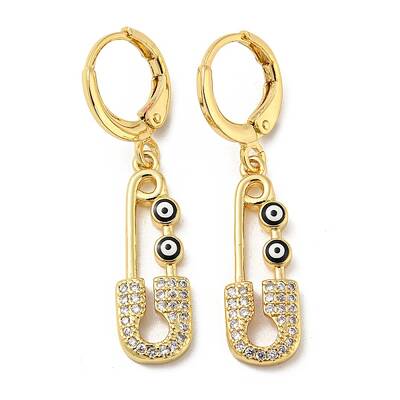 Real 18K Gold Plated Brass Dangle Leverback Earrings