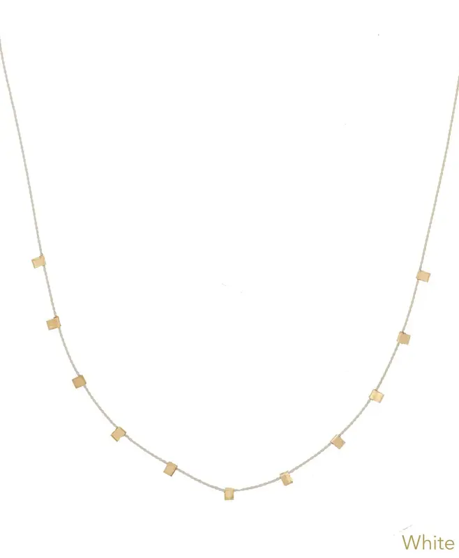 Hilo Necklace | Metal Color: Gold | Color: White