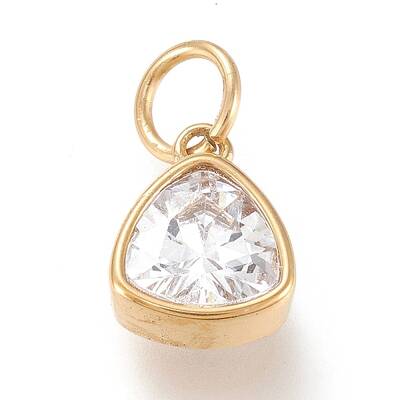 PVD Vacuum Plating 304 Stainless Steel Cubic Zirconia Pendant