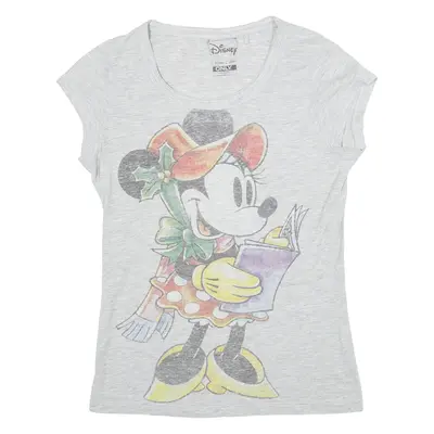 DISNEY Minnie Mouse Womens T-Shirt Grey S