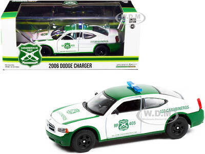 2006 Dodge Charger Police Car White and Green Carabineros de Chile 1/43 Diecast Model Car by Greenlight