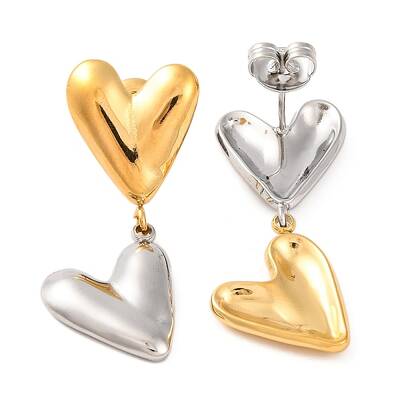 Ion Plating(IP) 304 Stainless Steel Stud Dangle Earrings