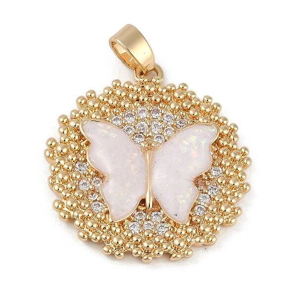Brass Micro Pave Clear Cubic Zirconia Pendants