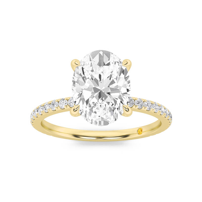 Florence Hidden Halo Oval Lab Grown Diamond Engagement Ring | 14K Yellow Gold 1 7/8 CT. TW.