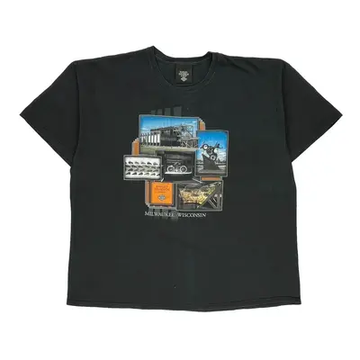Milwaukee, Wisconsin Harley Davidson Graphic T-Shirt - 3XL Black Cotton