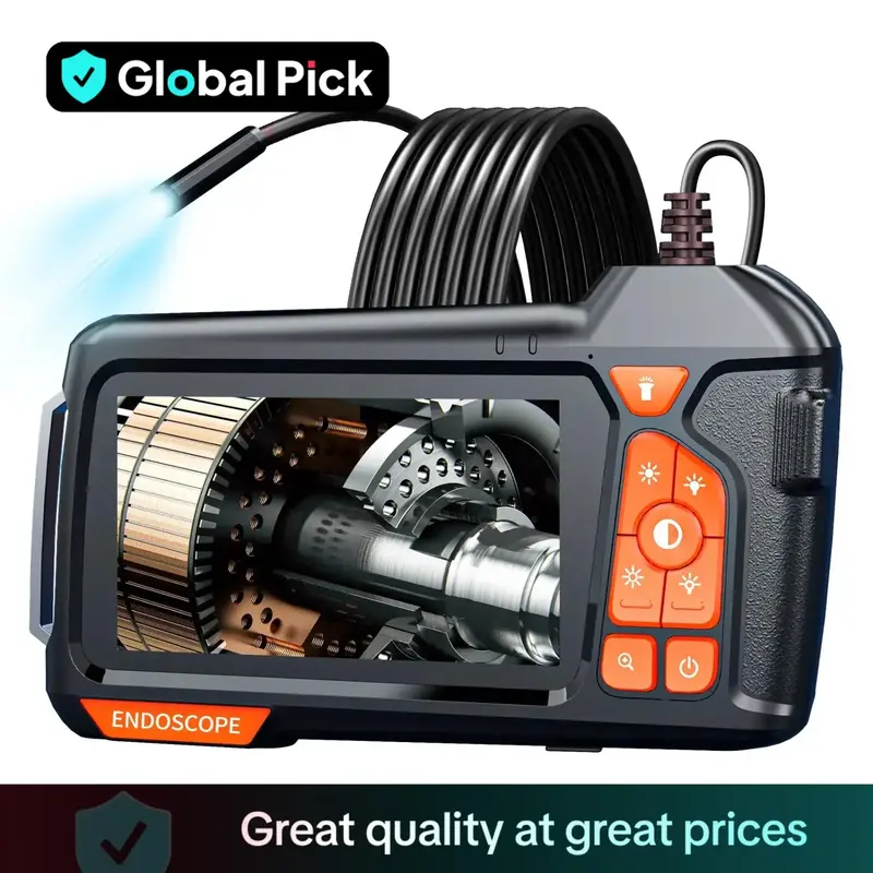 Industrial Endoscope Borescope Camera with Light, 4.3'' Screen HD Digital Snake Camera, Waterproof Sewer Inspection Camera wi...