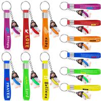 12 Pcs Mini Jesus Figurine Keychain Inspirational Bible Verse Keychain for Graduation Gift Christian Trendy Keychain Perfect ...