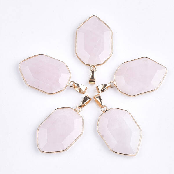 Natural Rose Quartz Pendants