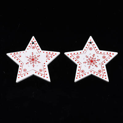 Christmas Theme Spray Painted Wood Pendants