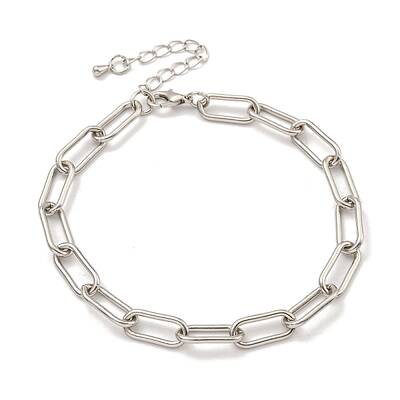 Brass Paperclip Chains Bracelets for Women