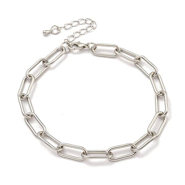 Brass Paperclip Chains Bracelets for Women
