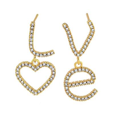 Rack Plating Brass Micro Pave Clear Cubic Zirconia Stud Earrings