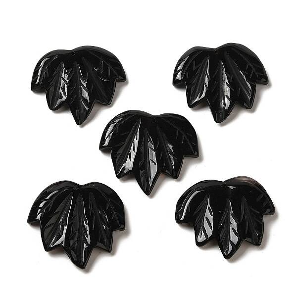 Natural Black Onyx(Dyed & Heated) Carved Pendants