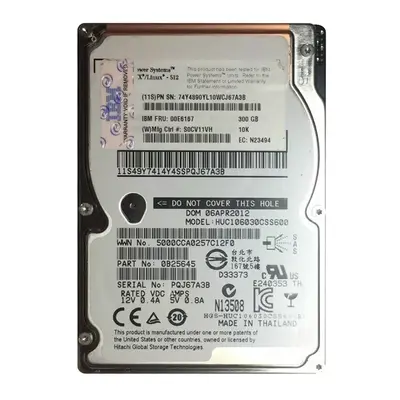 00E6167 IBM 300GB 10000RPM SAS 6Gb/s 2.5-Inch 64MB Cache Hard Drive