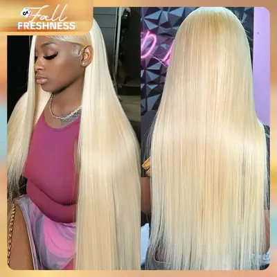 [30 inch for only $109]Dachic Hair 180% Density 13x6 HD Transparent 613 Blonde Straight Wigs Lace Frontal Hot Red Colored Rem...