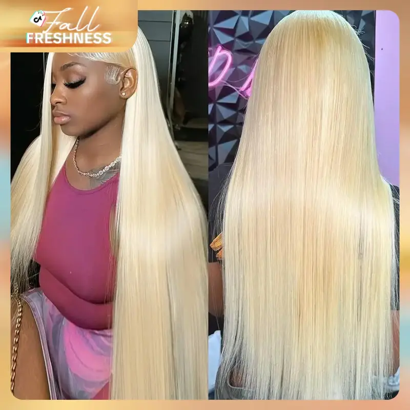 [30 inch for only $109]Dachic Hair 180% Density 13x6 HD Transparent 613 Blonde Straight Wigs Lace Frontal Hot Red Colored Rem...