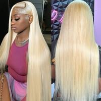 [30 inch for only $109]Dachic Hair 180% Density 13x6 HD Transparent 613 Blonde Straight Wigs Lace Frontal Hot Red Colored Rem...
