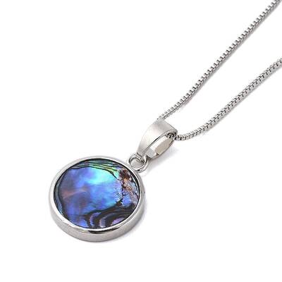 Rack Plating Natural Paua Shell Pendants Necklace