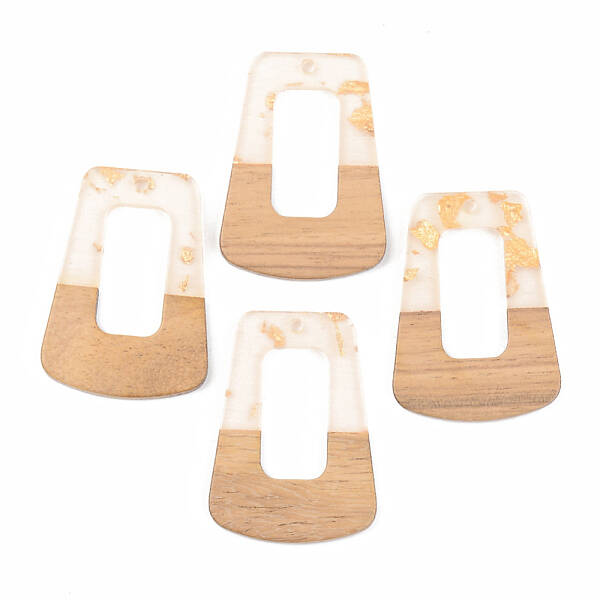 Transparent Resin & Walnut Wood Pendants