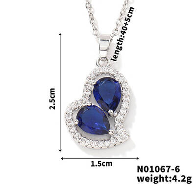 Elegant and Unique Style Brass & Glass Lock Collar Heart Pendant Necklaces for Women