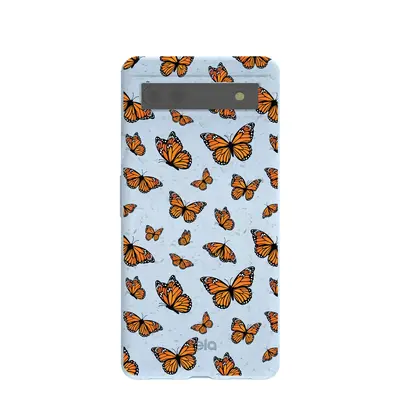 Powder Blue Monarchs in flight Google Pixel 6a Case