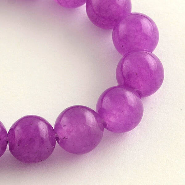 Dyed Natural White Jade Round Bead Strands