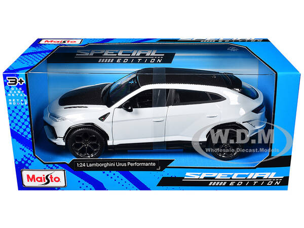 Lamborghini Urus Performante White Metallic with Carbon Hood and Top Special Edition Series 1/24 Diecast Model Car by Maist...