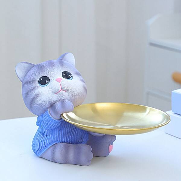 Cute Resin Cat Tray Figurines