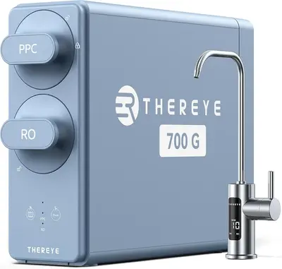 Thereye 8 Stage Reverse Osmosis System, 700 GPD Tankless Reverse Osmosis Water Filter, Under Sink RO Water Filtration System,...