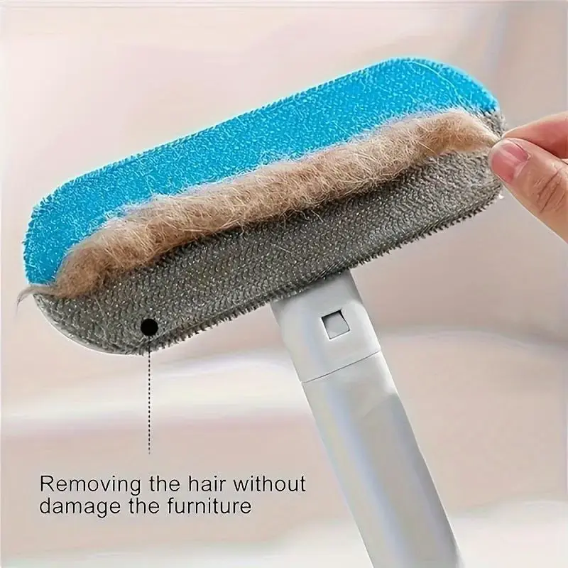 Reusable Pet Hair Remover Brush – Multi-Functional Lint Cleaner for Dog & Cat Hair, Extra-Long Handle, Washable Grooming To...