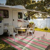 Lahome Outdoor Rug Patio Waterproof, Camping Rugs for Outside Your Rv, Pink Plastic Light Outdoor Mat for Beach Backyard Gard...