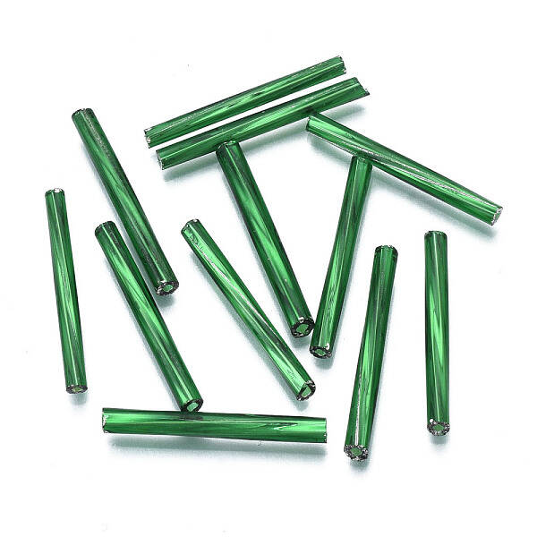 Opaque Glass Twisted Bugle Beads