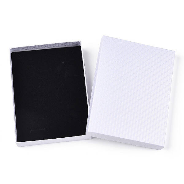 Rhombus Textured Cardboard Jewelry Boxes