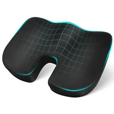 Gel and Memory Foam Office Seat Cushion,Seat Cushion – Gel & Memory Foam Office Chair Cushion for Tailbone Pain Relief, Non...