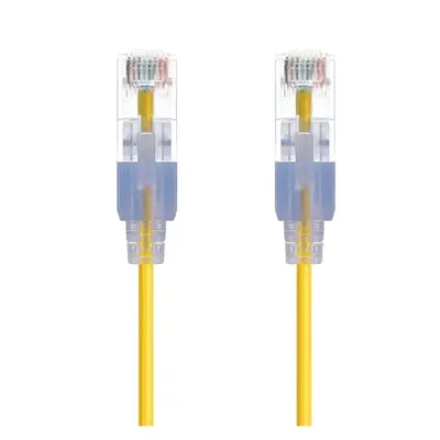 16347 Monoprice Cat6A Ethernet Patch Cable SlimRun Snagless RJ45 550MHz UTP Pure Bare Copper 10G 30AWG 10-Pack 5ft Yellow