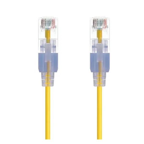 16347 Monoprice Cat6A Ethernet Patch Cable SlimRun Snagless RJ45 550MHz UTP Pure Bare Copper 10G 30AWG 10-Pack 5ft Yellow
