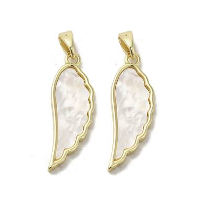 Brass Pave Shell Pendants