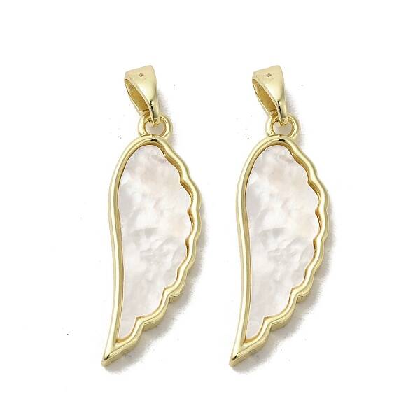 Brass Pave Shell Pendants