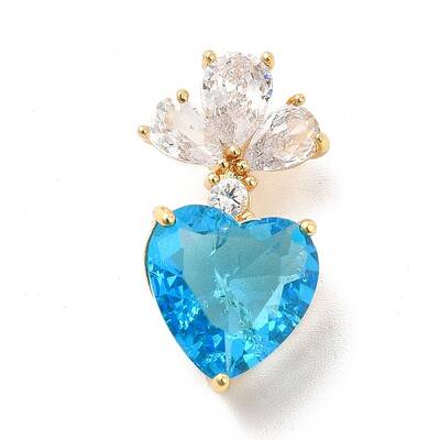 Brass Micro Pave Clear Cubic Zirconia Pendants