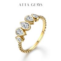 Pear Cut 5*3mm Synthetic Moissanite Ring D Color VVS1 for Women  Birthday Gift Engagement Wedding Fine Jewelry R093