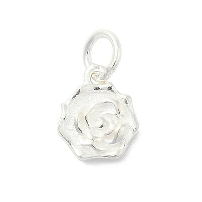 925 Sterling Silver Flower Charms with Jump Rings and 925 Stamp
