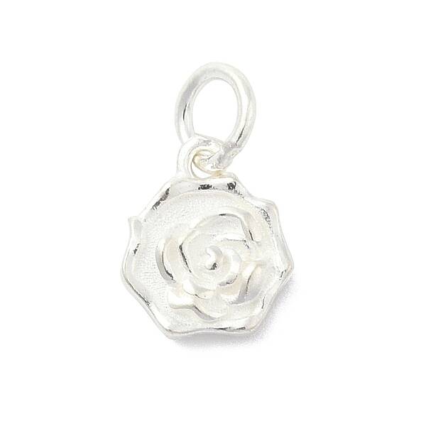 925 Sterling Silver Flower Charms with Jump Rings and 925 Stamp