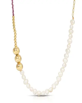 Kloss Necklace | Metal Color: Gold | Gemstone: Ruby